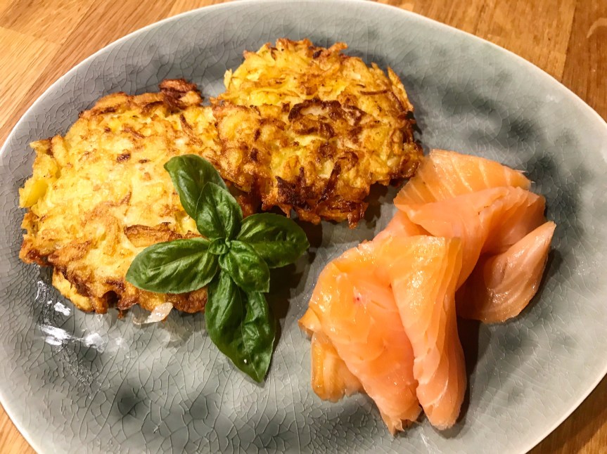 Lachs mit Kartofgelpuffer