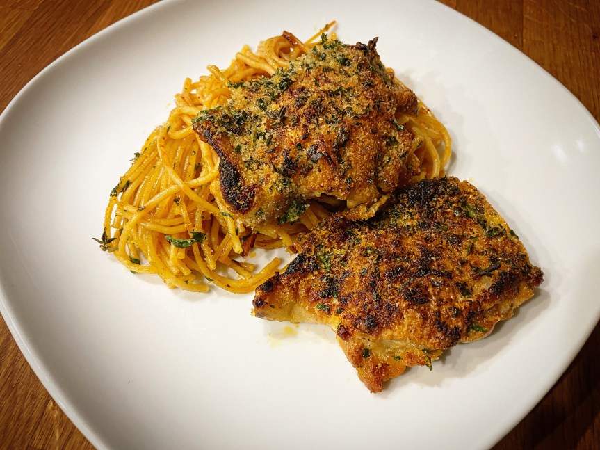 Spaghetti-Auflauf mit Huhn